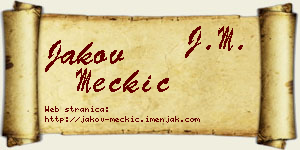 Jakov Mečkić vizit kartica